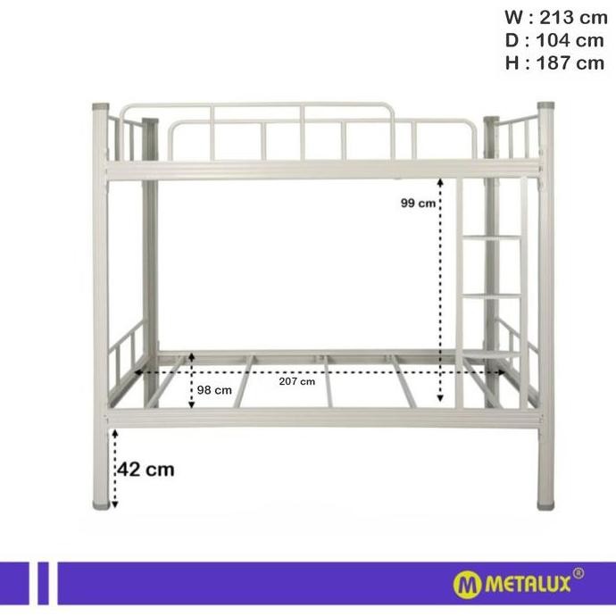 Sale Metalux Misato 90 - Ranjang Susun Besi 2 Tingkat | Divan Susun 2 Tingkat Kasur Furniture