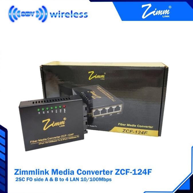 Media Converter Zimmlink ZCF-124F 2SC FO AB to 4 LAN 10/100Mbps