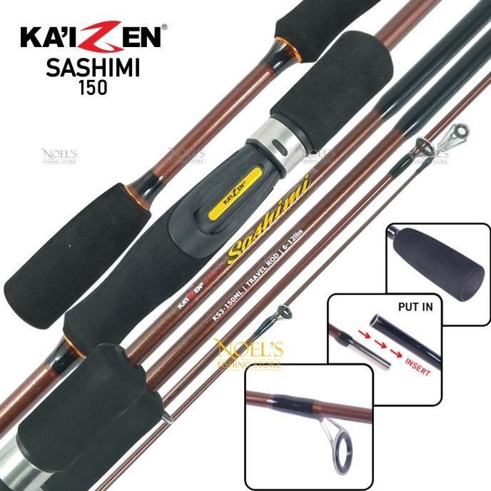 Joran Kaizen Sashimi | Travel Rod | Solid Fiber | Sambung 3