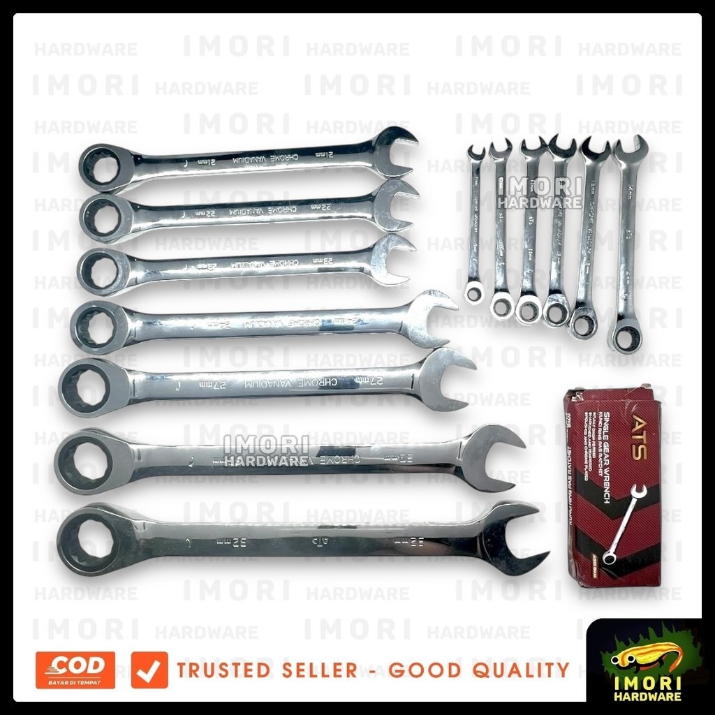 ATS ratchet Kunci ring pas Kombinasi Bolak Balik Multifungsi 8 - 32 mm im