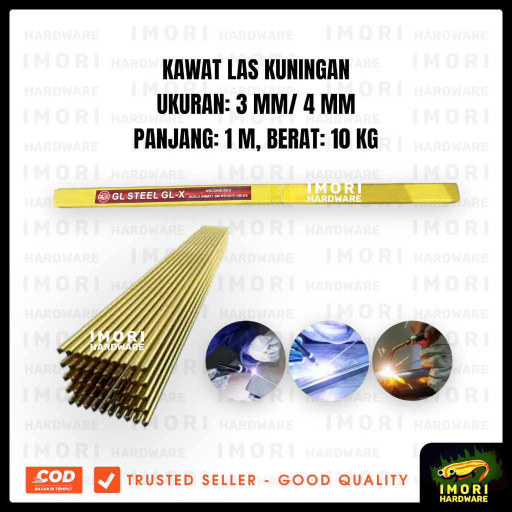 GLSTEEL GL-X Kawat Las Kuningan 10kg 3 4 mm Panjang 1 meter Welding Rod