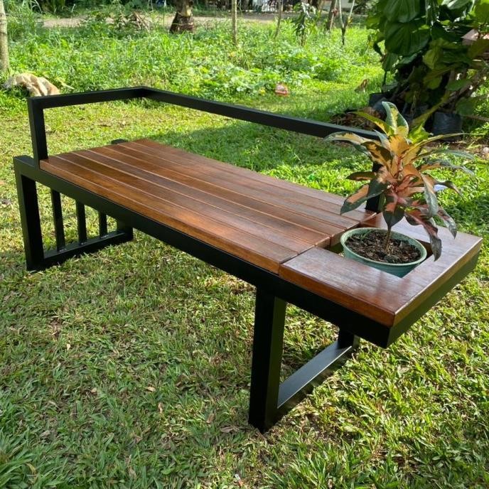 PREMIUM Kursi Taman Besi Kayu Bangku Teras Minimalis