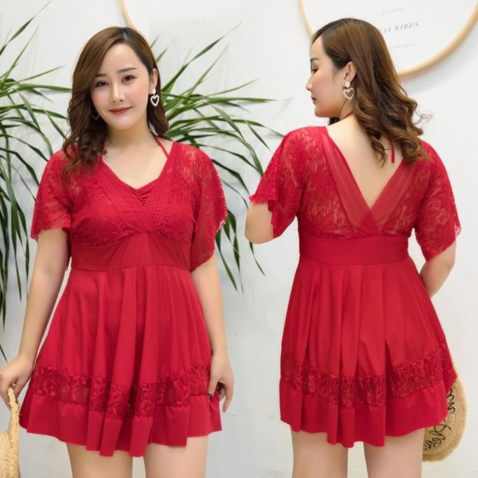 Swimsuit Wanita Rok Lace Celana Pendek Big Size Seksi Baju Pantai Dres TAC