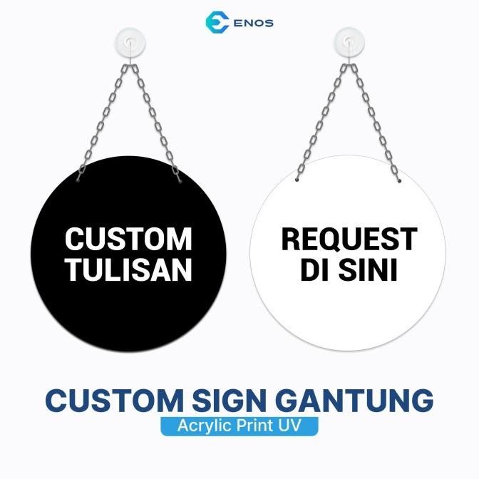 

Diskon!! Sign Custom Tulisan / Signage Board Acrylic /Papan Gantung Rantai Toko