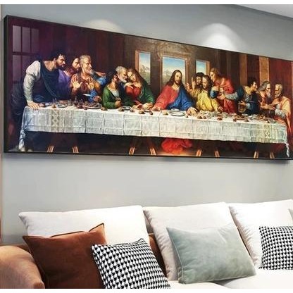 Lukisan Porcelain 5D Diamond Motif Tuhan Yesus Lukisan Porcelen 5 Dimensi Crystal Motif Perjamuan Ku