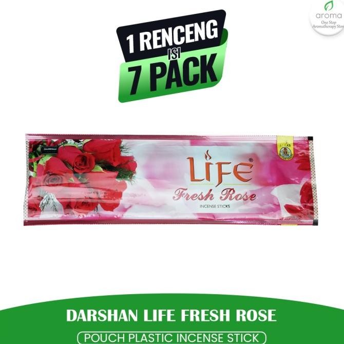 Produk Terbaik] Dupa India (Aromaterapi) Pouch Plastic - Darshan Fresh Rose 35 Sticks
