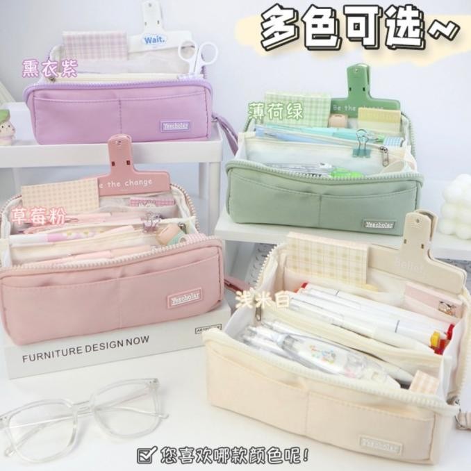 

Promo!! Tempat Pensil Aesthetic Pencil Case Kotak Pensil Besar
