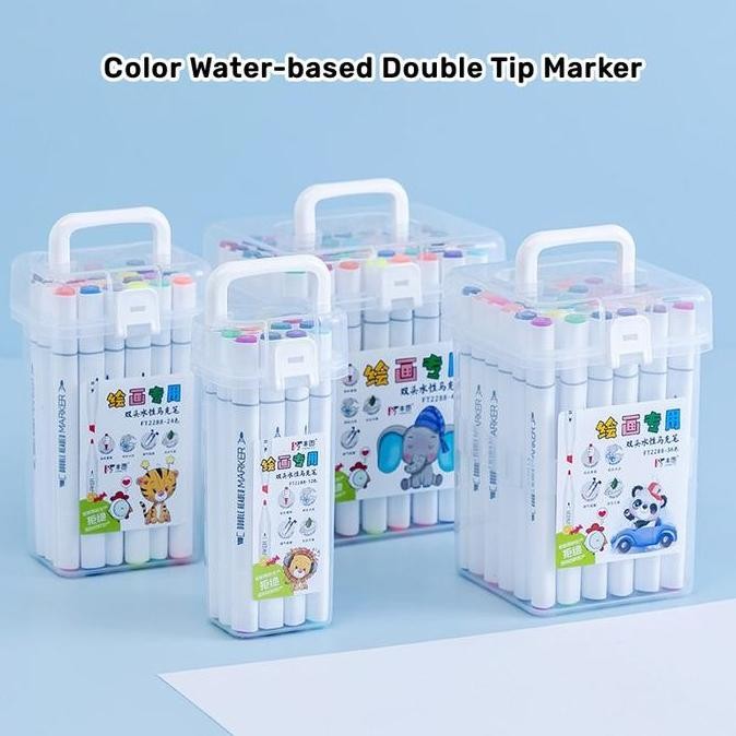 

Promo!! Set 12/24/36/48 Warna Spidol Warna Sketch Marker 2In1 Spidol Sketsa Double Tip Siswa Sekolah Dasar Berkepala Dua Lukisan Pensil Cat Air Seni Art Brush