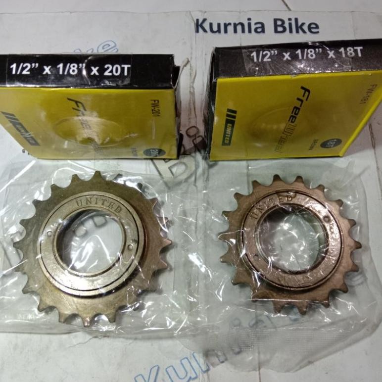 eqw-68 gear single speed 16t/ 18t / 20t freewheel by united / leader gear belakang sepeda fixie jeng