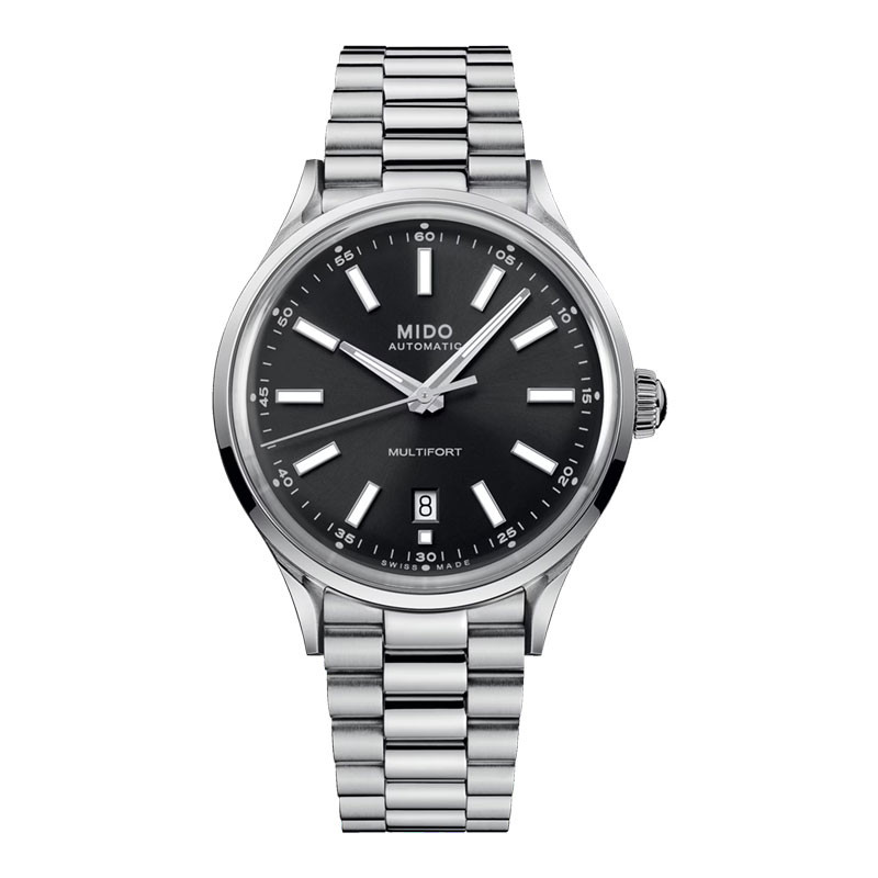 Jam Tangan Pria MIDO Multifort M040.407.11.061.00 Patrimony Powerwind Black Anthracite Dial Stainles