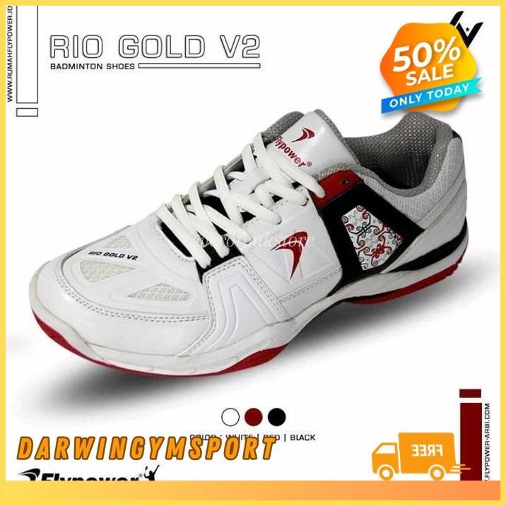 SEPATU BULUTANGKIS FLYPOWER RIO GOLD V1 BEST SELLER
