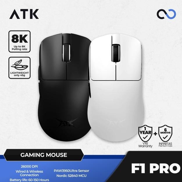 NEW VGN VXE ATK F1 PRO Blazing Sky 8K Wireless Light Weight Gaming Mouse