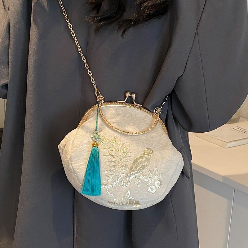 Tas Wanita Gaya Cina Tas Hanfu Bordir Tas Rantai Serbaguna Tas Selempang Tas Genggam
