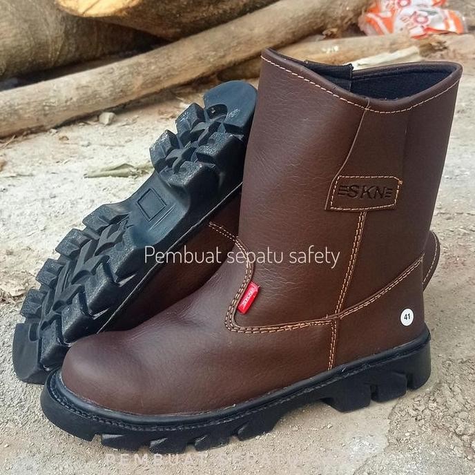 Sepatu Safety Kulit Buatan Boot Kerja Proyek Pabrik Industri King Skn Asli Safety King Skn Ujung Bes