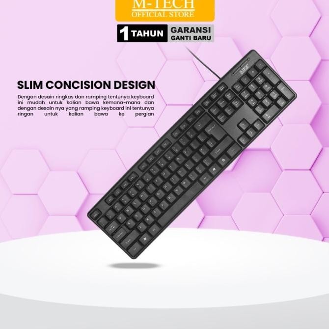 M-Tech Original Keyboard Usb Standar For Pc Laptop Android - Hitam