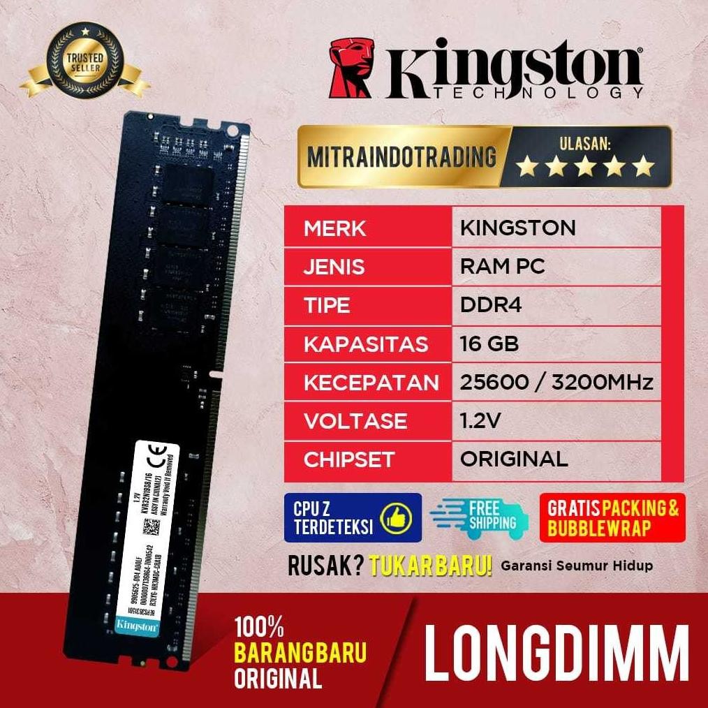 Ram Kingston Longdimm Ddr4 16Gb 3200Mhz