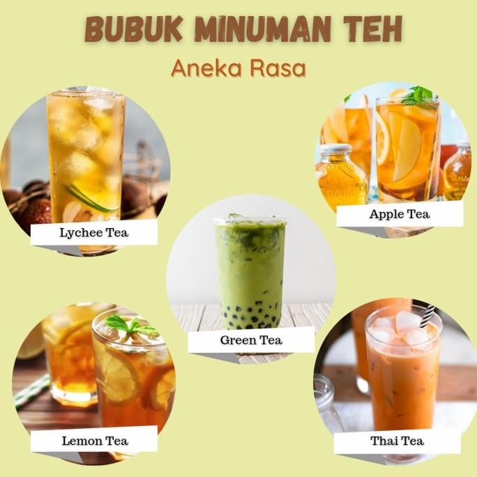 

langsung order saja] 100 gr Bubuk Minuman Teh Aneka Rasa Green Tea