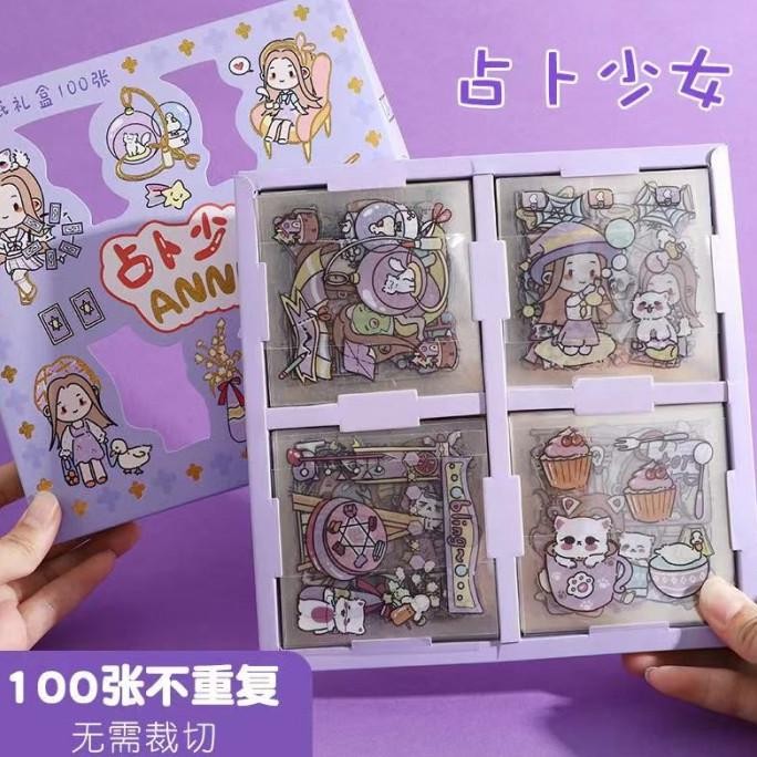 

~~~~~] Sticker Waterproof Tumbler Set Lucu Cartoon Dekorasi Scrapbook 100 Lbr