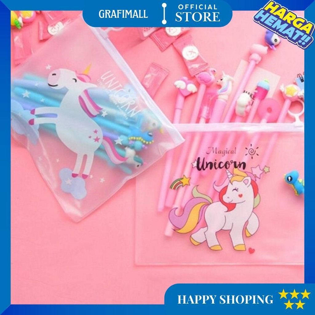 

Cr-A15 Pulpen Gel Karakter Lucu Set Isi 20Pcs Pena Free Zipper Pouch Tempat Pensil Transparan Murah D Best Seller