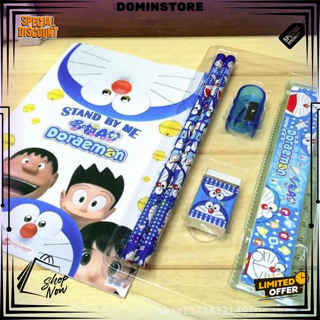

T&Y Stationery Set 6In1 Free Bag Alat Tulis Anak Sekolah Buku Pulpen Penghapus Pengaris D Terlaris
