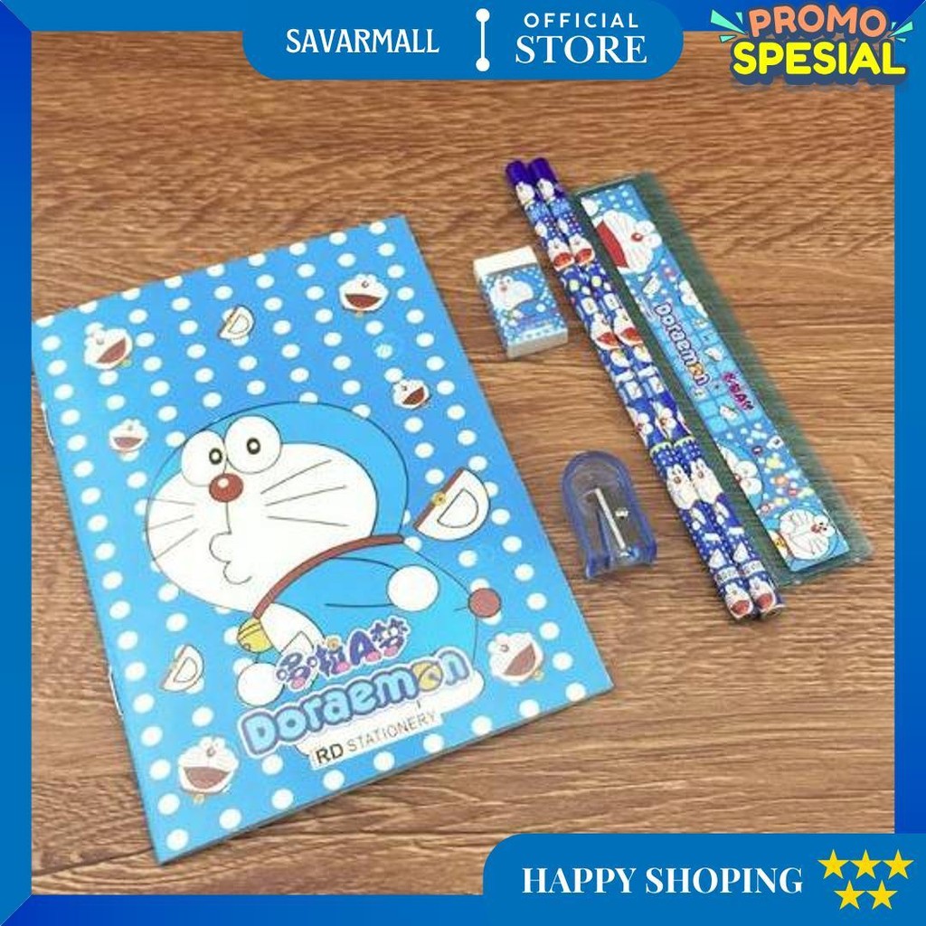 

T&Y Stationery Set 6In1 Free Bag Alat Tulis Anak Sekolah Buku Pulpen Penghapus Pengaris D Gratis Ongkir