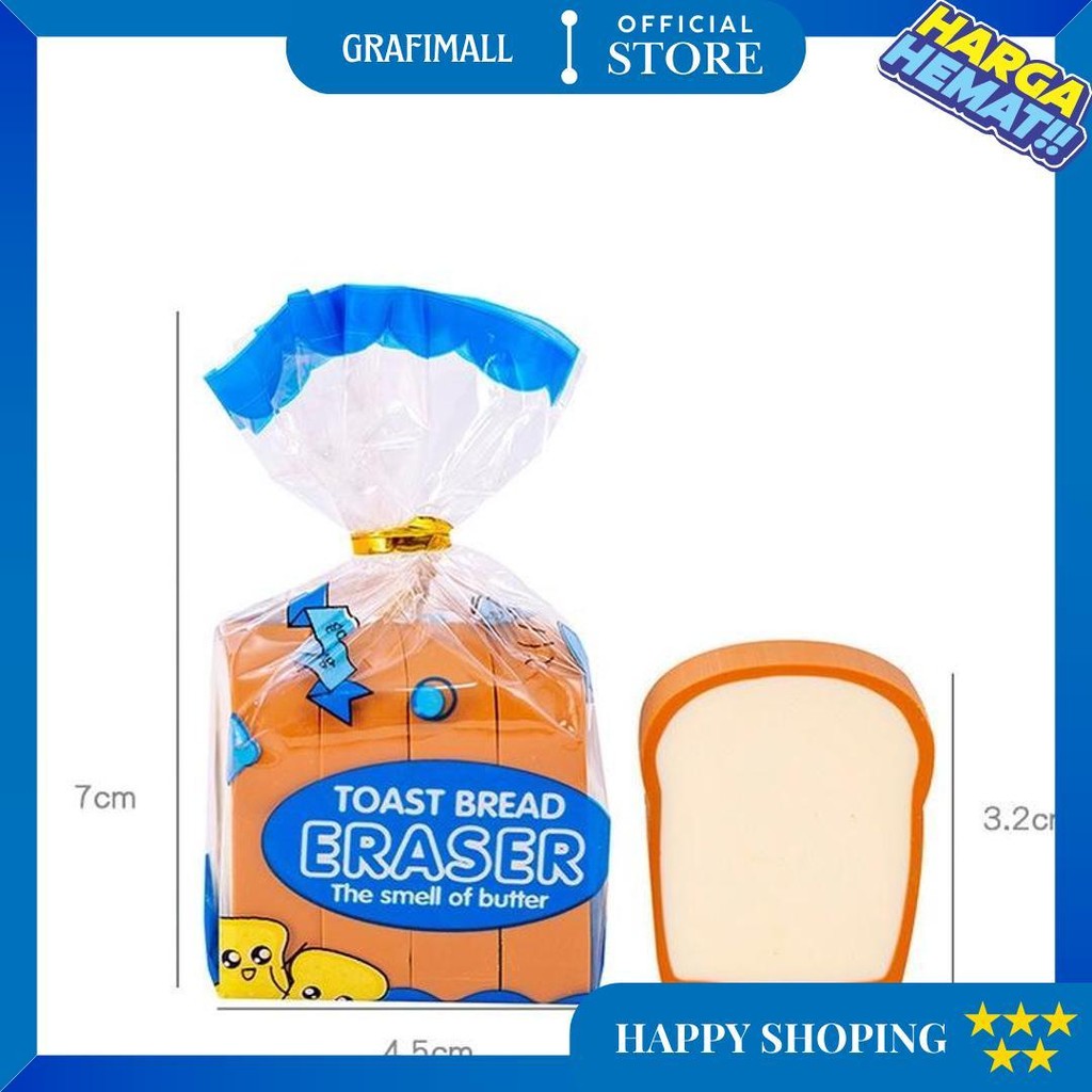 

Penghapus Pensil Karakter Roti Toast Bread Eraser D Cod