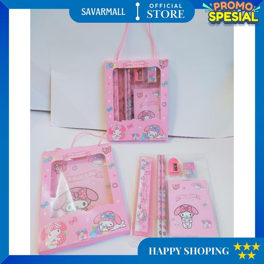 

Gift Set Alat Tulis Sekolah 6 In 1 Sanrio - Alat Tulis Pensil Sanrio Kuromi / Melody - Chinamorol - Set Alat Tulis 6 In 1 Motif Sanrio Atk Set D Terlaris