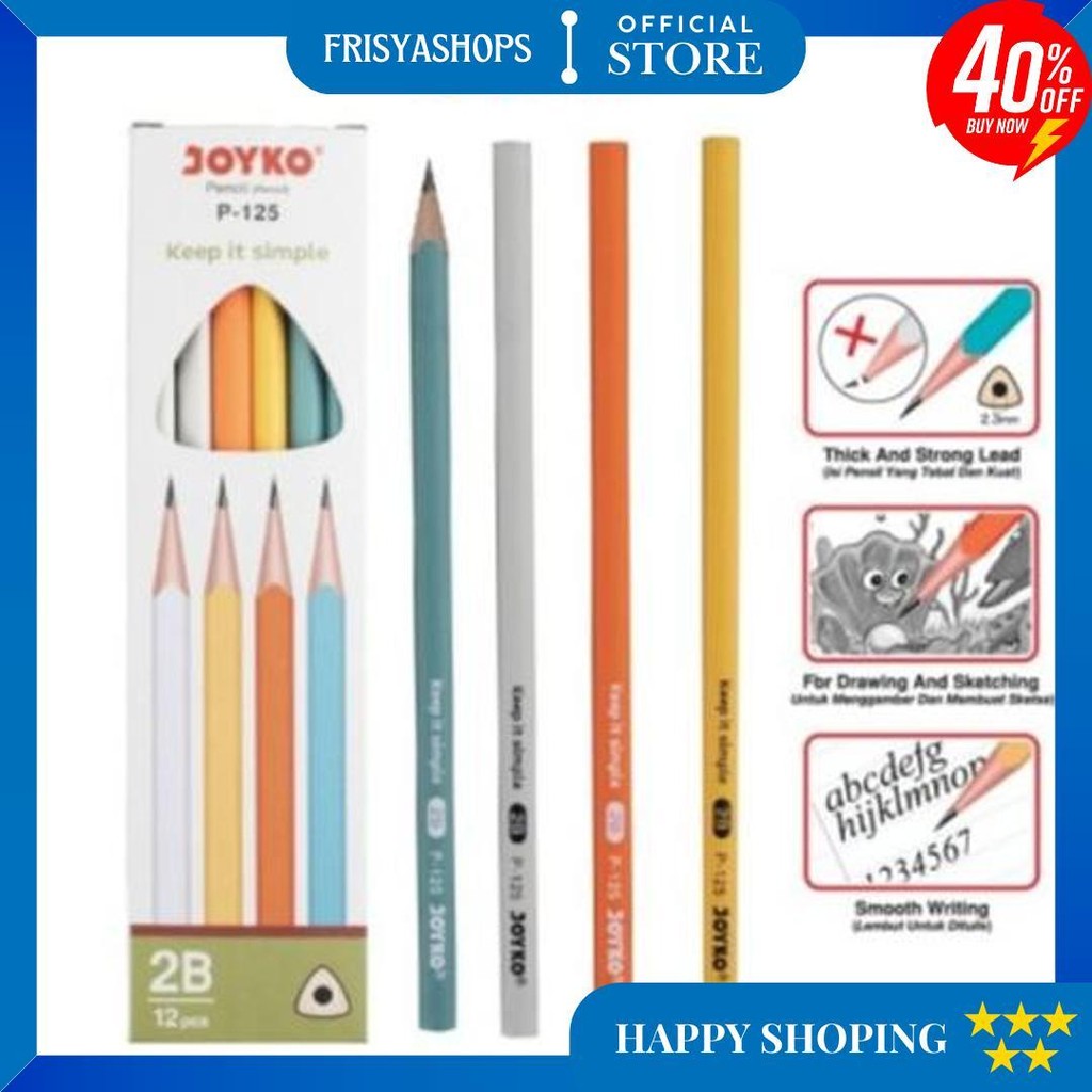 

( Dapat 1 Lusin ) Pensil 2B Joyko P-125 / Pencil 2B Joyko P-125 / P 125 D Sale