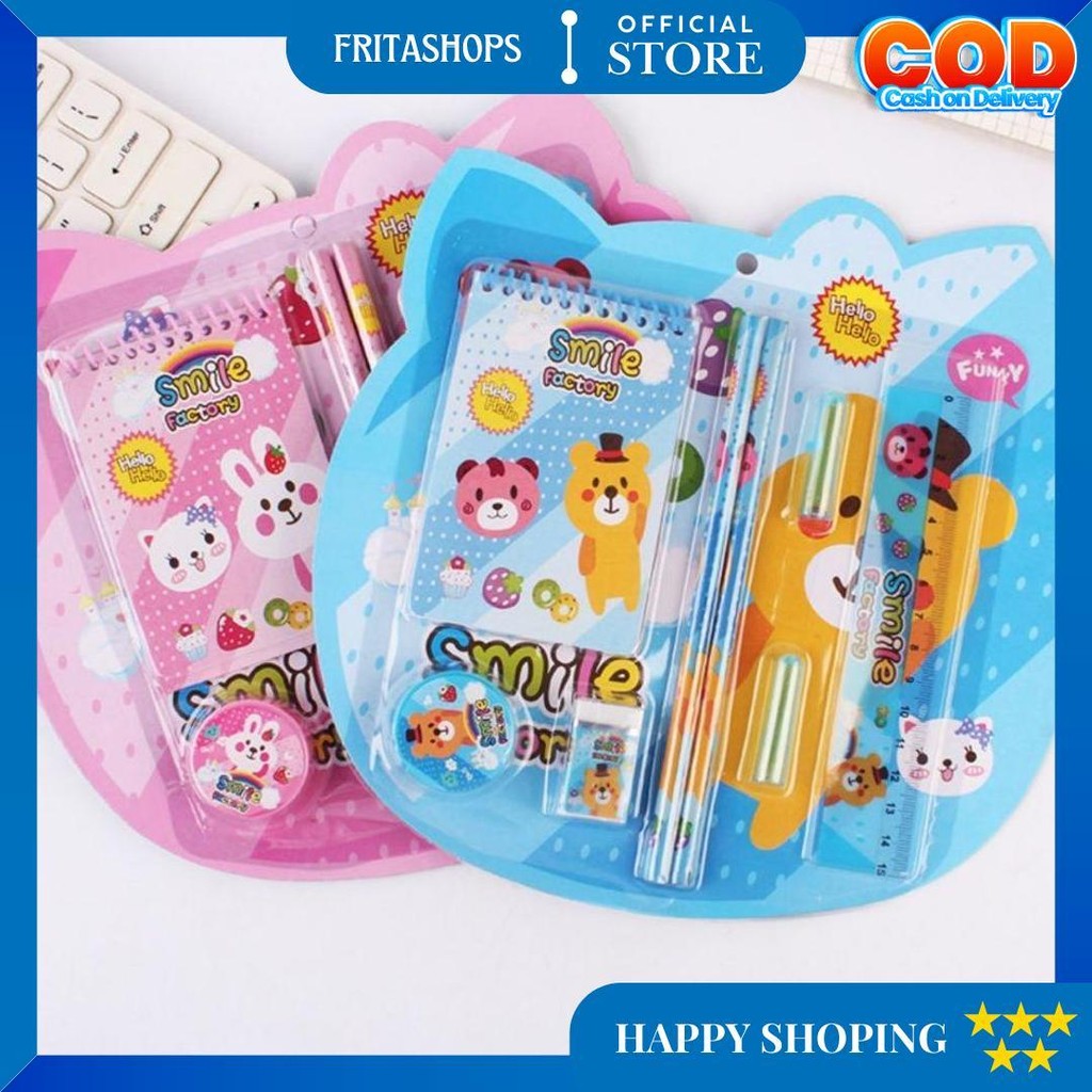 

Alat Tulis Set 8In1 Stationary Set Perlengkapan Menulis Anak Notebok Pensil Penggaris Penghapus Rautan/Peralatan Sekolah Bentuk Kucing Lucu/Cocok Untuk Souvenir Ulang Tahun D Best Seller
