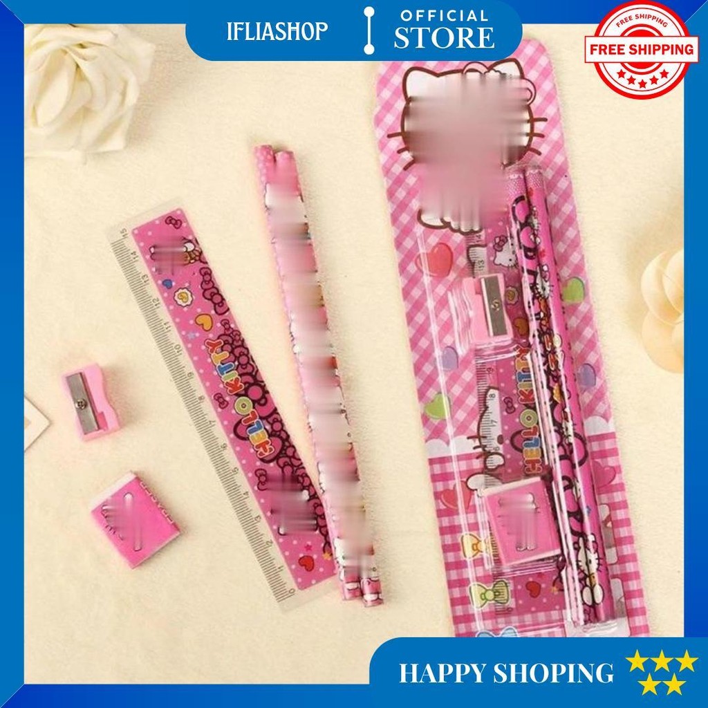 

Rd Stationery Set 5 In 1 Alat Tulis Anak Sekolah Penghapus Penggaris Pensil Serutan Karakter Lucu D Gratis Ongkir