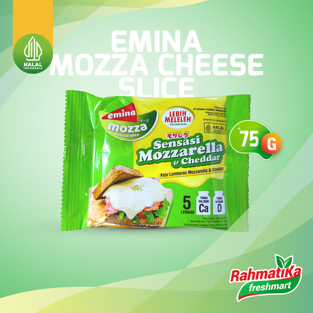

Emina Slice Cheese Mozzarella / Keju Mozzarella 75 gr