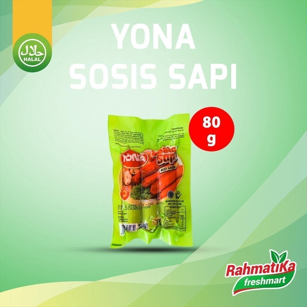 

Yona Sosis Sapi / Beef Sausage 80 gr (Isi 3 Pcs)