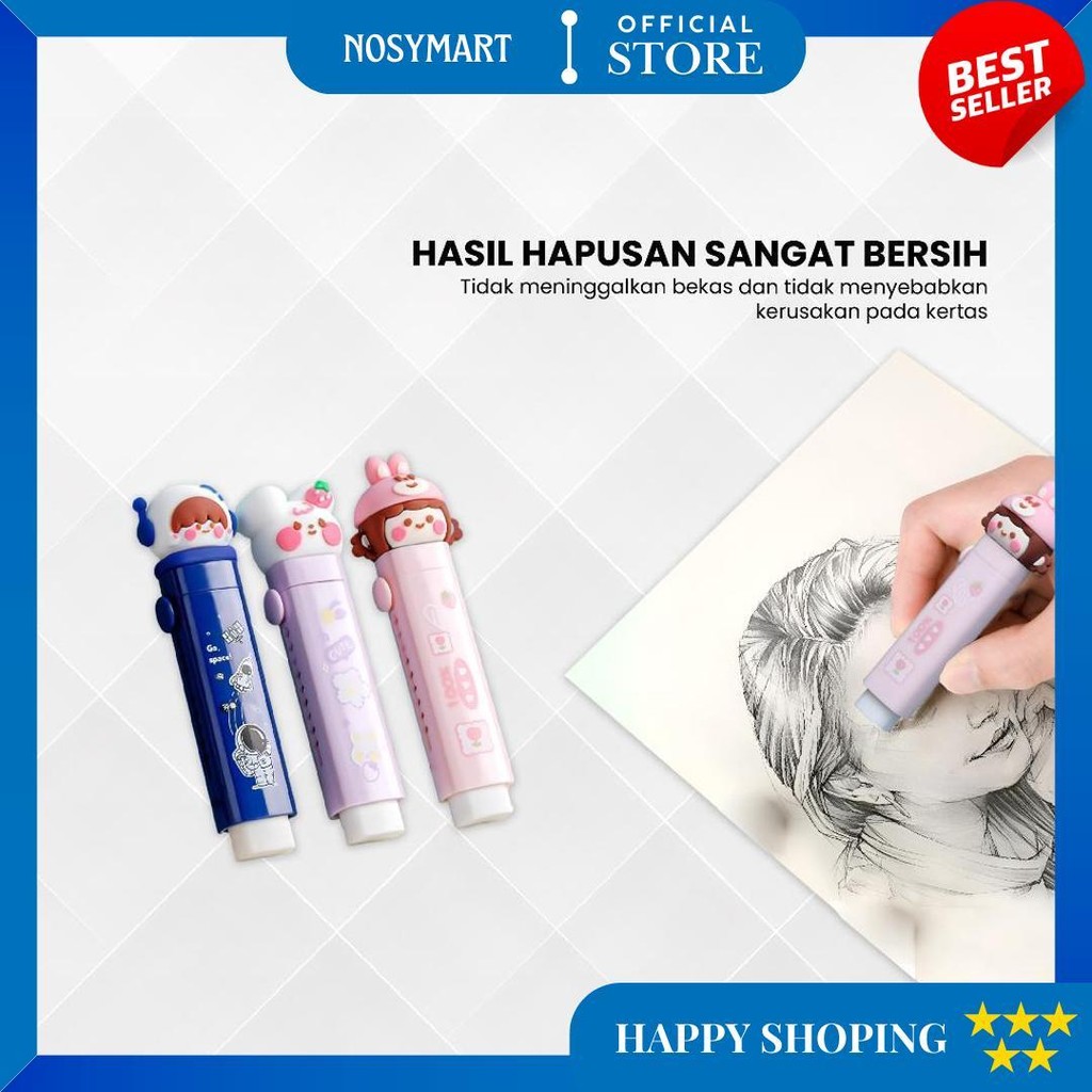 

Penghapus Pensil Mekanik Free 2Pcs Refill Penghapus Karakter Kartun 3D Sliding Eraser / Mechanical Eraser Perlengkapan Sekolah Anak / Penghapus Pensil Anak Import Stockami A78 D Promo 4.4