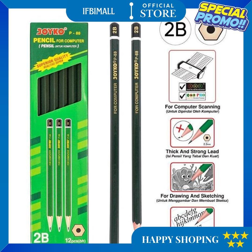 

Pensil Joyko P-88 2B (Lusin) D Terlaris