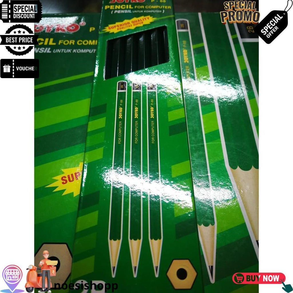 

Pensil Kayu 2B Joyko P 88 Hijau (12 Pcs) D Promo 4.4