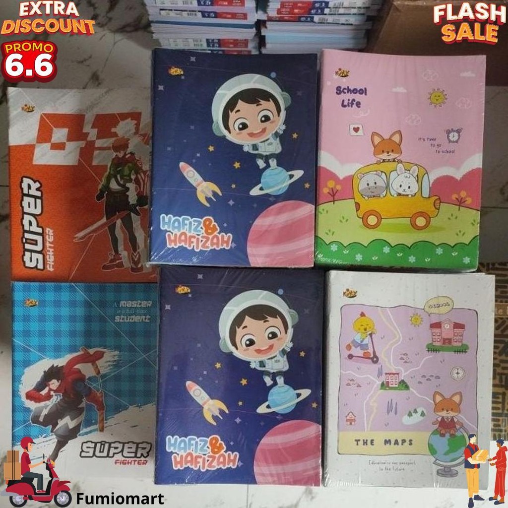 

Buku Tulis Kiky 38L/10 Buku ( Berwarna & Bermotif ) D Best Seller