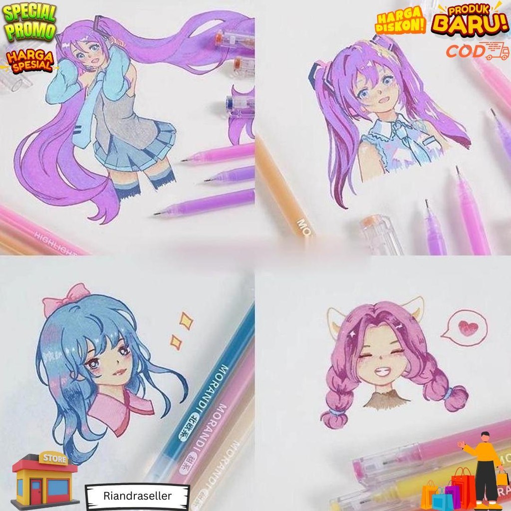

Surabaya Winzige 9Pcs Pulpen Gel Set / Pulpen Warna Warni / Gel Pen 0.5Mm / Pena Aesthetic Morandi Pastel Warna / Pulpen Coloring Alat Tulis Stationery D Promo Puncak
