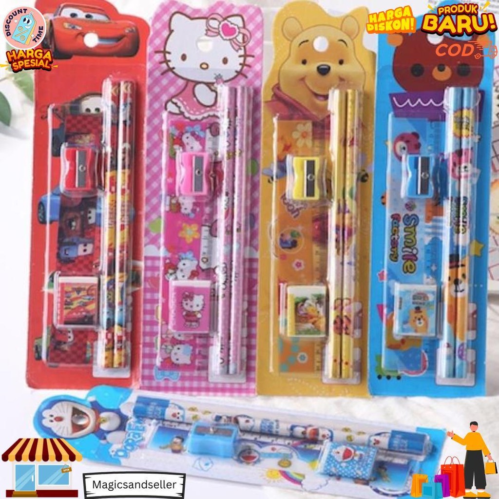 

Alat Tulis Sekolah Karakter Lucu 5In1 Stationery Mini D Cod