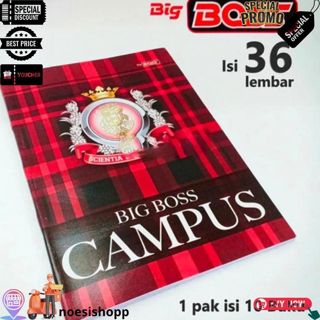 

(1Pak Isi 10Pcs)Big Boss Buku Tulis 36 Lembar / Buku Tulis Big Boss 36 Lembar 1 Pak Isi 10 Buku D Promo 4.4