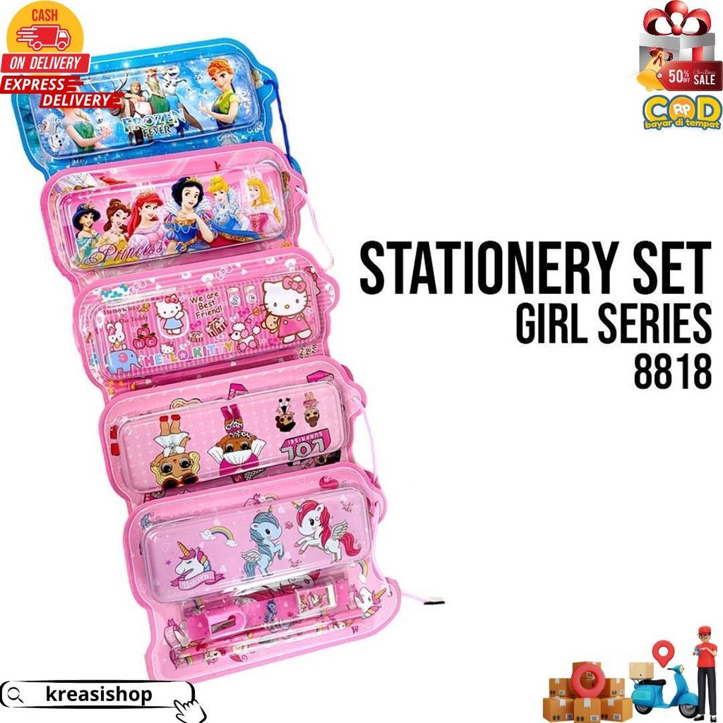 

Stationery Set / Alat Tulis Set / Paket Alat Tulis / Stationery Set Fancy 8818 D Terlaris