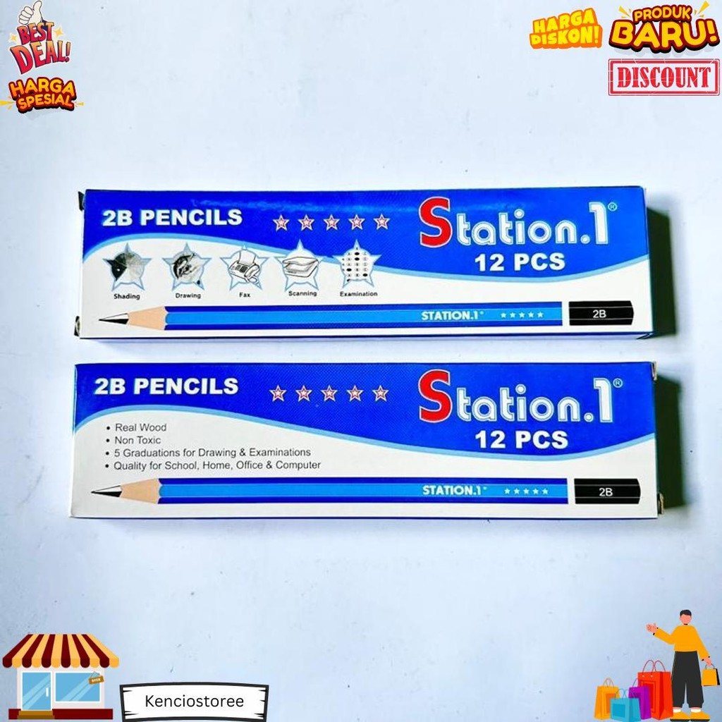 

Pensil 2B Station 1 Biru Isi 12 Pcs D Sale