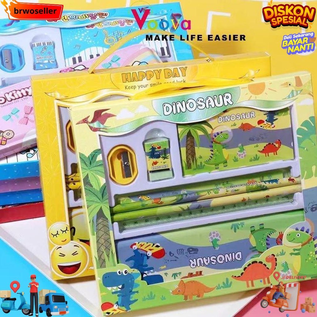 

Voova Set Kotak Pensil/ Set Box Hadiah Anak/ Set Stationery Alat Tulis Kotak Pensil Karakter Lucu D Promo 4.4