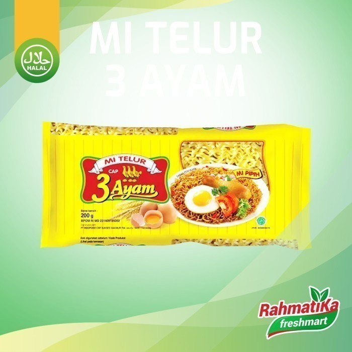

Mi Telur Cap 3 Ayam (Kuning) 200 gr