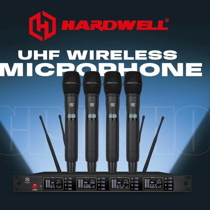 Murah Mic / Microphone Wireless Hardwell 4X  4 Mic Handheld