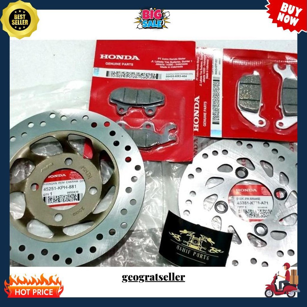 Piringan Cakram Depan Belakang Supra X 125  + Dispad Kampas Rem Kph Ktm Original Produk