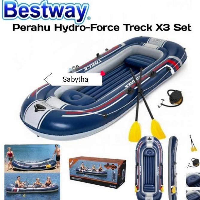 BESTWAY 61110 HYDRO TRECK 3SET Perahu Karet 4 Orang Antisipasi Banjir