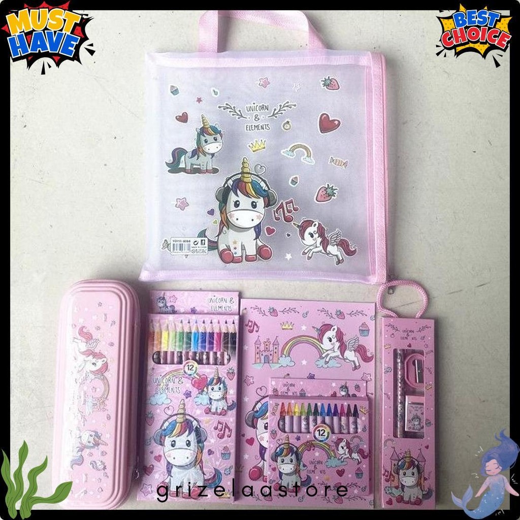 

[Serbalakuofficial](Ktps.11)Kotak Pensil Sett / Study Set Stationery Set Alat Tulis Sekolah Anak Set Atk Motif Diskon