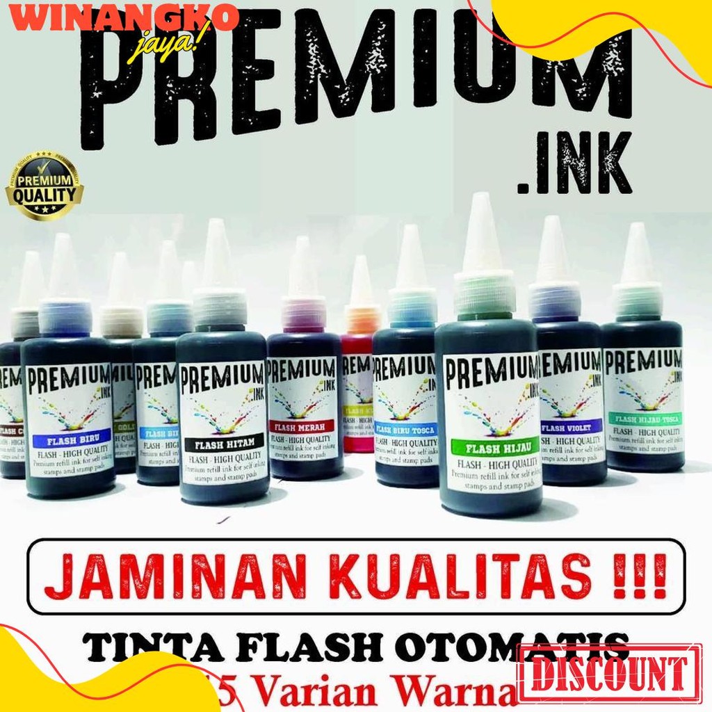 

Tinta Stempel Flash Otomatis 15 Varian Warna Kualitas Premium - Flash Ink Premium - Tinta Flash Refill Isi 100 Ml Diskon
