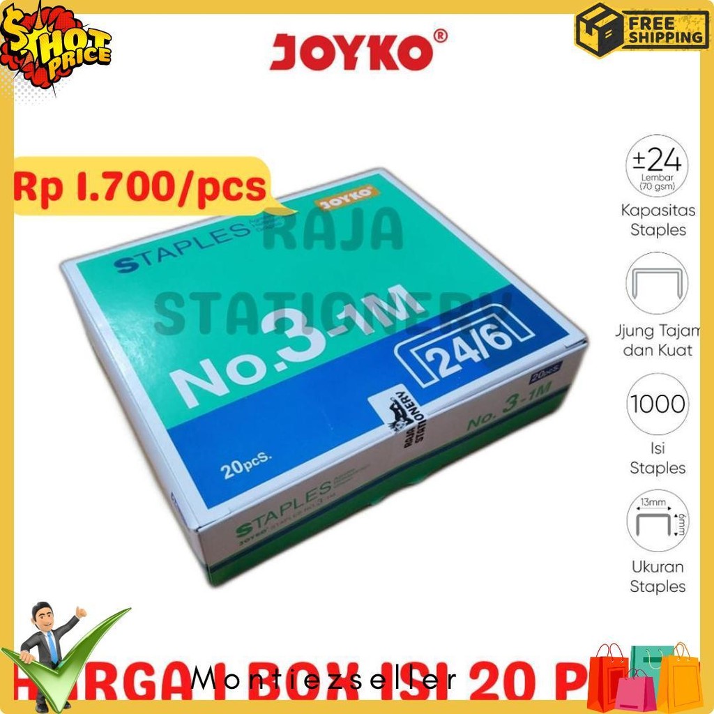 

Joyko Staples No.3 Isi Stepler Besar Hekter Joyko No.3-1M [20Pcs] Diskon Setengah Harga