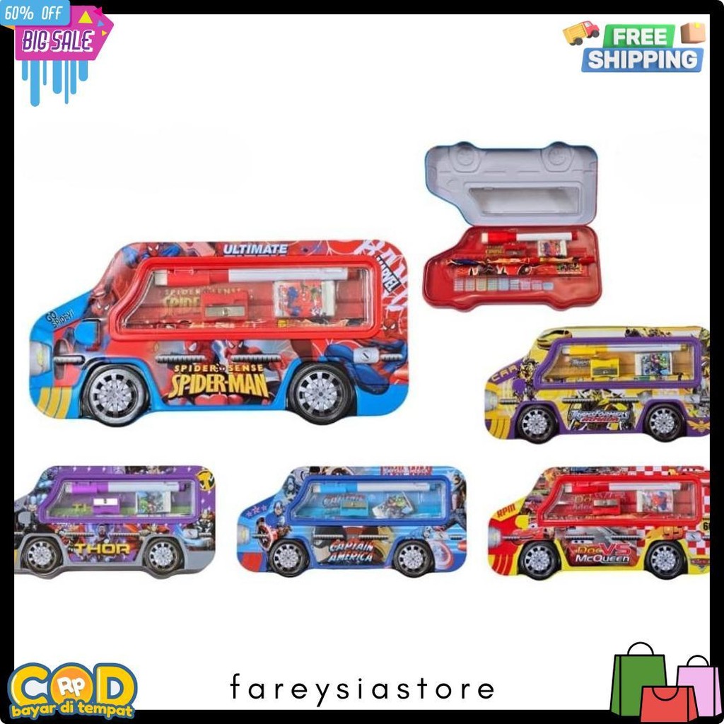 

Kotak Pensil Bahan Kaleng Model Truk Besar Pencil Case Tempat Pensil Diskon
